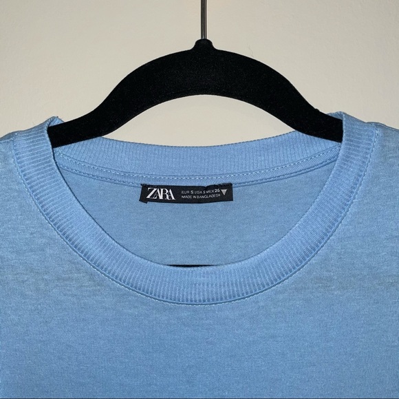 NWOT Zara Sky Blue Tee - Picture 2 of 3